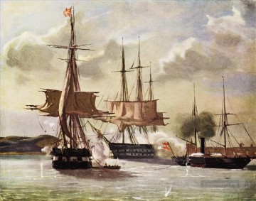 Kriegsschiff Seeschlacht Werke - Vilhelm Pedersen Szene af Slaget ved Eckernförde 1849 Seeschlacht
